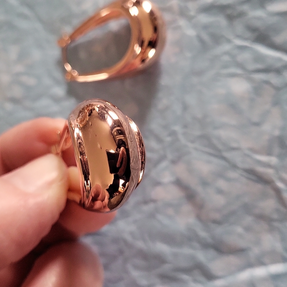 NWOT Bronzo Italia drop hoops - Picture 2 of 4
